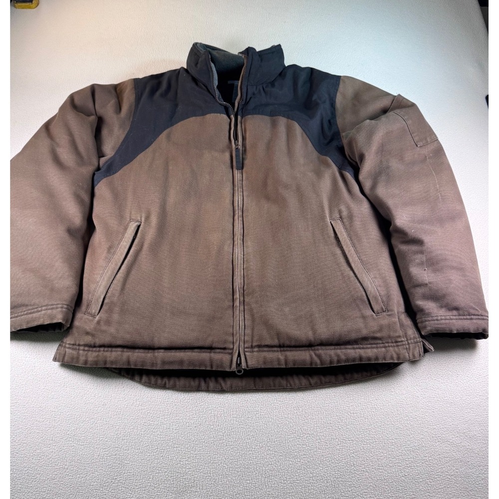 Duluth Trading Women's Fire Hose Down Winter Chore Jacket Large Brown